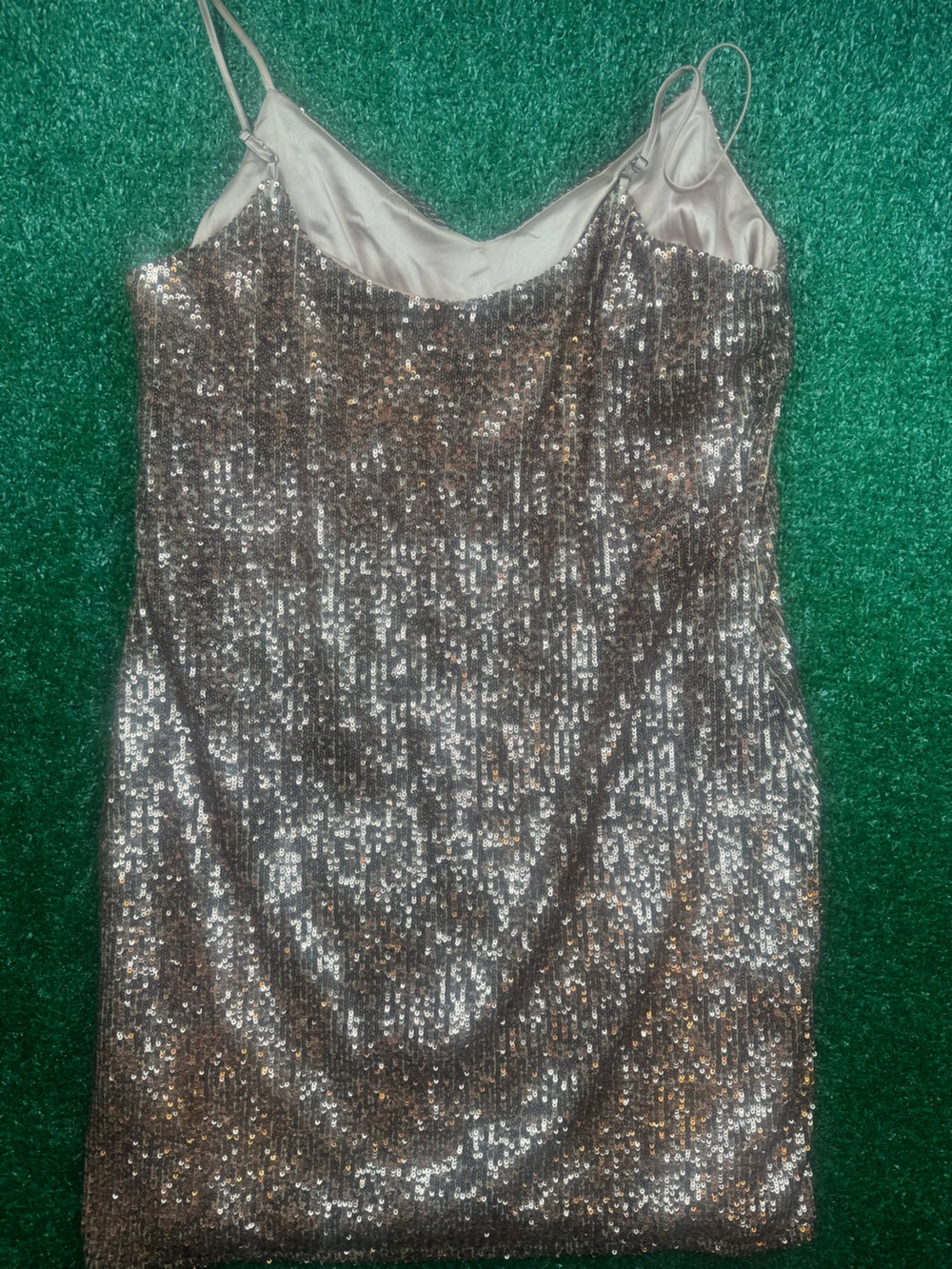 Gianni Bini Bronze Sequin V-Neck Dress - Picture 4 of 5